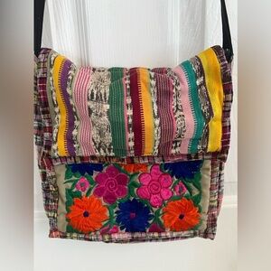 Embroidered crossbody handbag